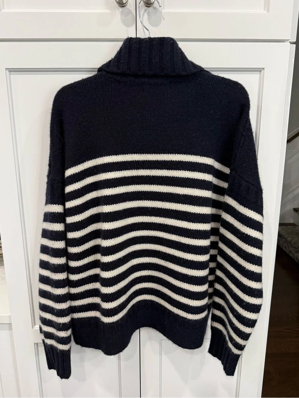 Lauren Ralph Lauren Striped Wool-Blend Turtleneck Sweater MSRP $245